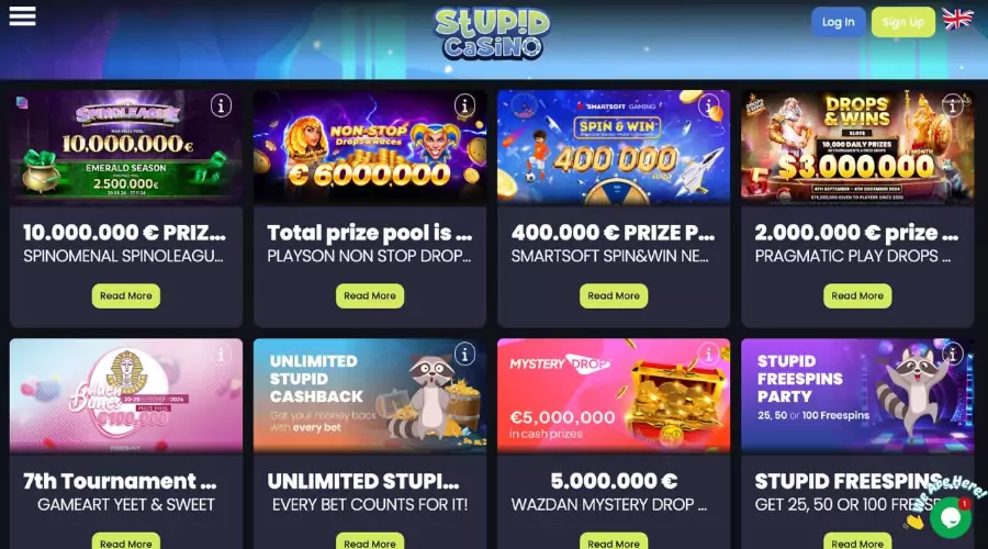 Stupid Casino screenshot, available games