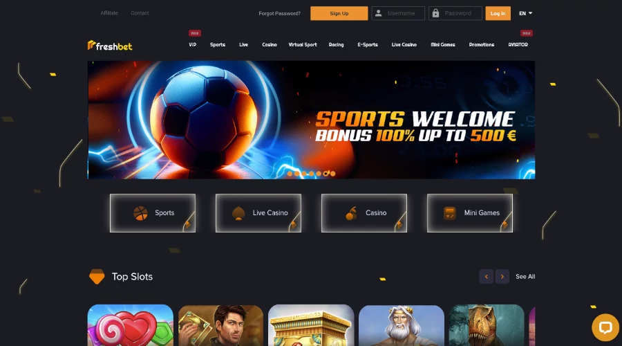 Freshbet Casino Screenshot